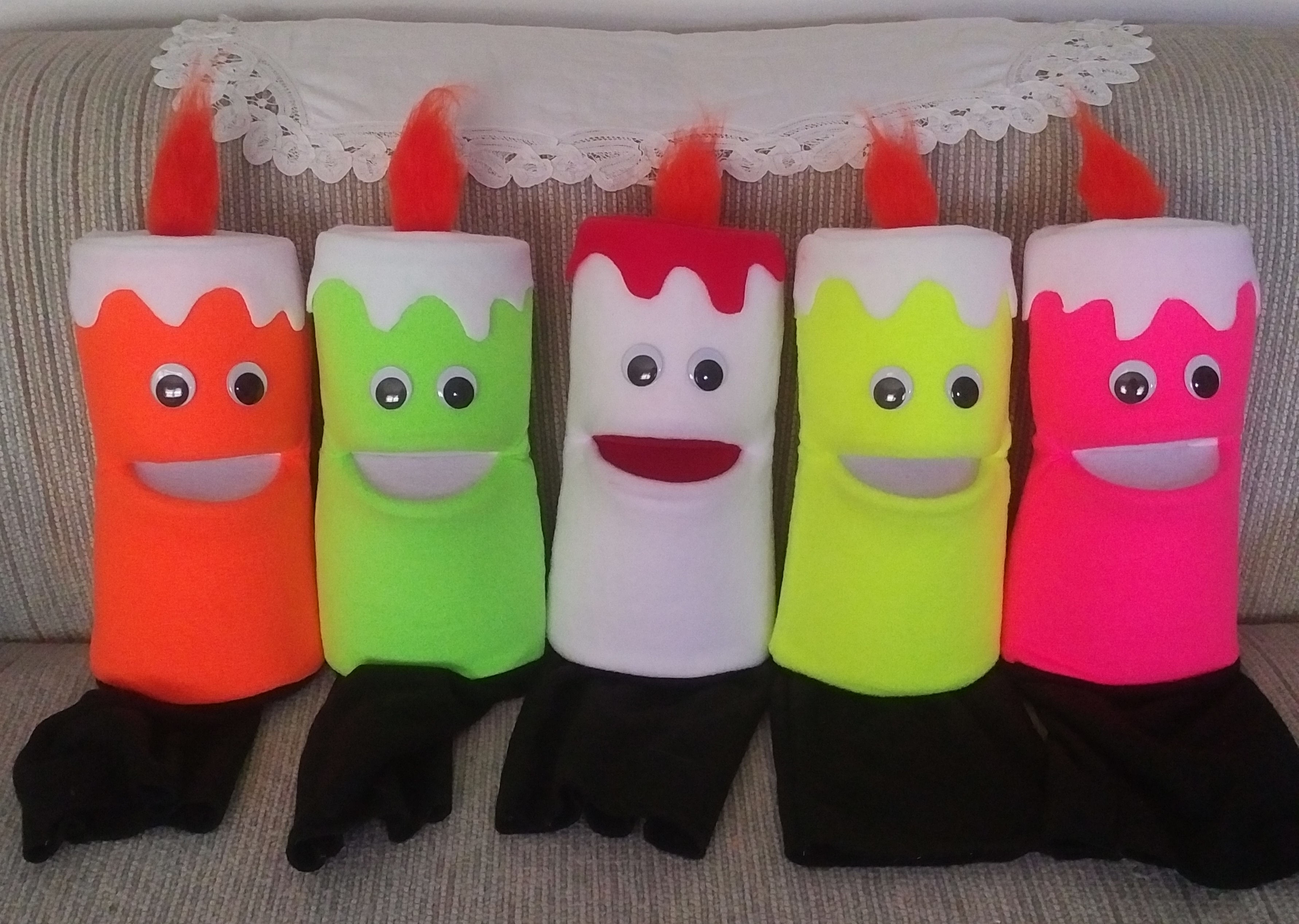 Blacklight Candle puppets