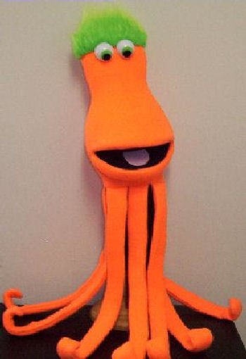 Blacklight Orange Octopus