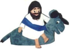 Jesus on the donkey puppet set