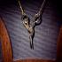 Stork Scissors Necklace - Gold Vermeil